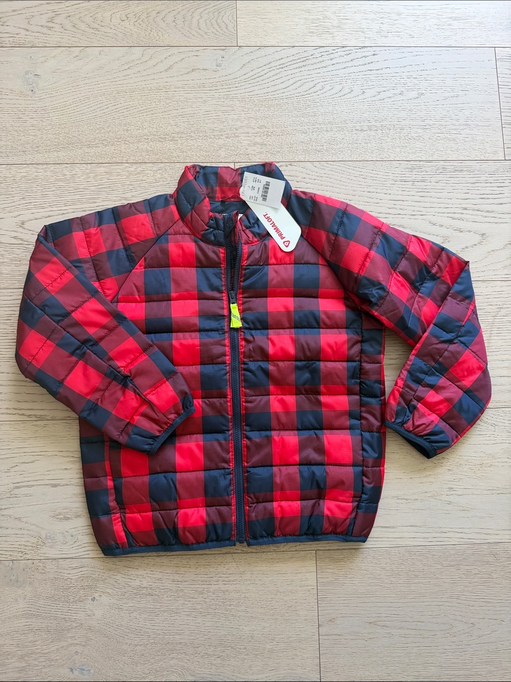Crew cuts 6/7 Red & Black Plaid Puffer Jacket - NWT